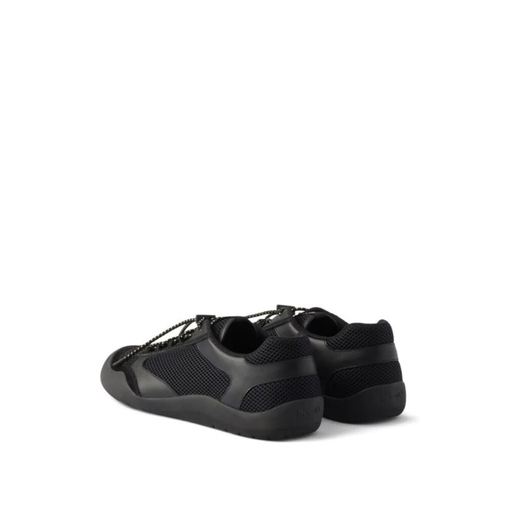 Prada Men Speedrock Leather And Mesh Fabric Sneakers - Picture 3 of 5